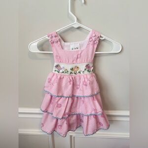 Adorable Pink Tiered girls  Dress with Floral Accents size 2T